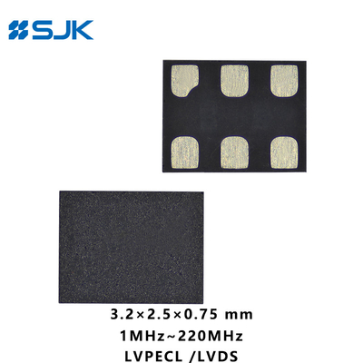 kaufen SMD 3225 Größe Programmierbarer MEMS LVPECL Differential Oscillator mit 6 Pads Unterstützung 1-220MHz 2.25-3.63V online manufacture